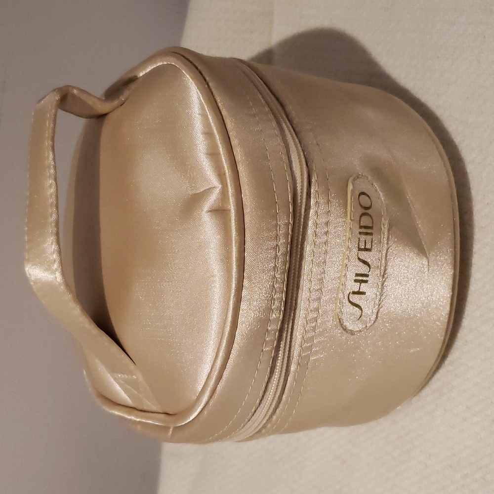 Gold Satin Shiseido Makeup Bag